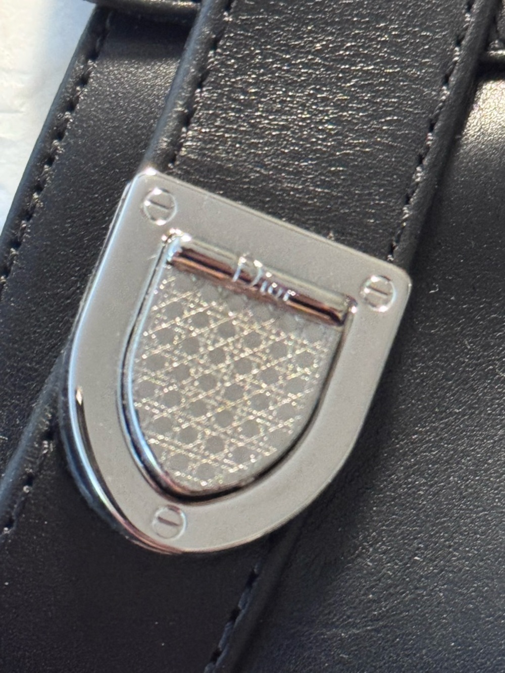 Dior Black Leather Wedge Ankle Boots with Silver Buckle - Picture 3 of 12